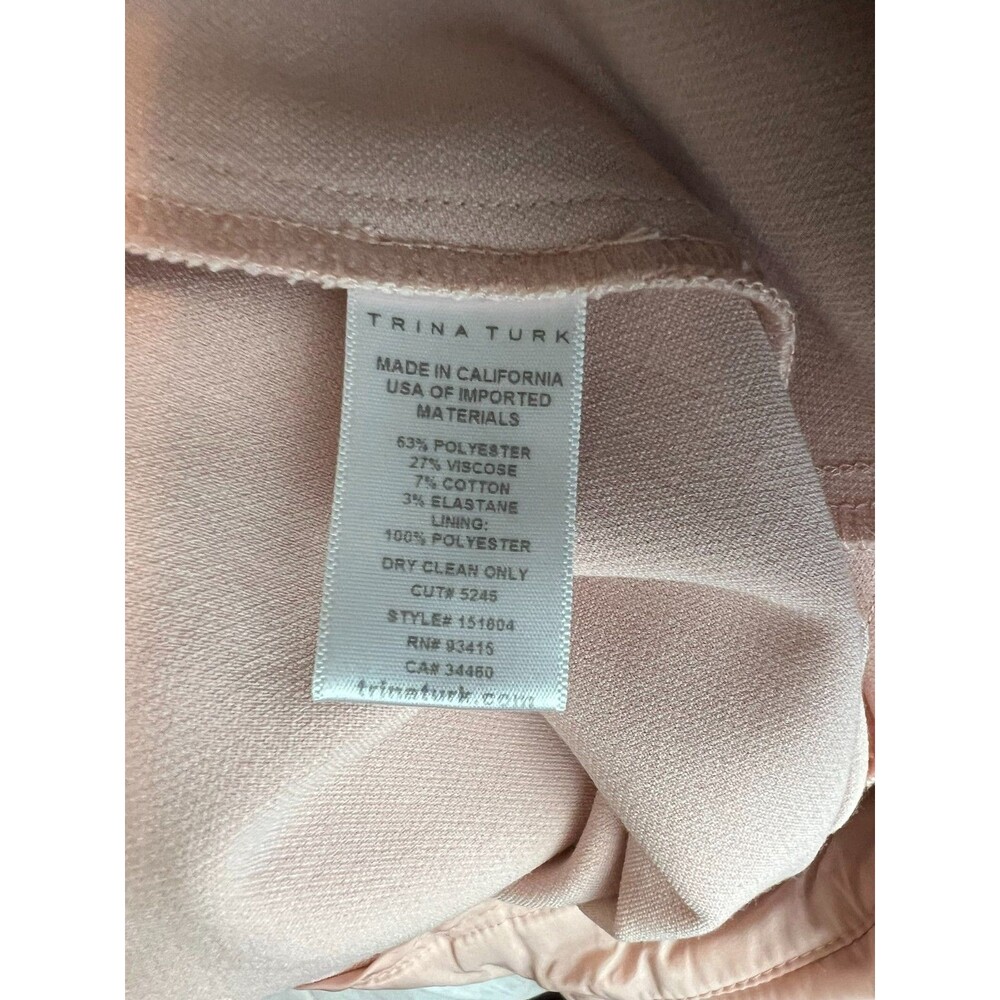 Trina Turk Pale Pink V-Neck Wide Wide Leg Jumpsuit Size 4 Business Casual - Picture 10 of 13
